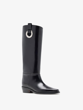 Proenza Schouler 3/4 Front image of Bronco Grommet Knee High Boots in Black