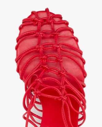 Proenza Schouler Aerial image of Tee Knot Sandals In Nappa in Scarlet