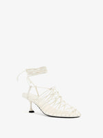 Proenza Schouler Still Life 3/4 Image of Tee Knot Sandals in Nappa in White