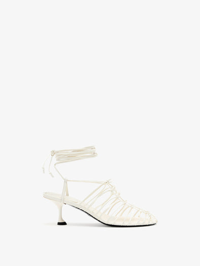 Proenza Schouler Still Life Front Image of Tee Knot Sandals in Nappa in White
