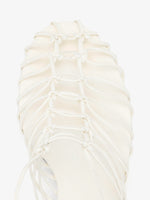 Proenza Schouler Still Life Aerial Image of Tee Knot Sandals in Nappa in White