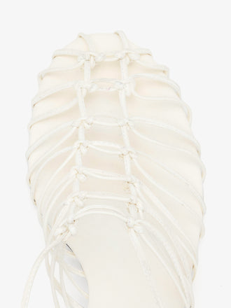 Proenza Schouler Still Life Aerial Image of Tee Knot Sandals in Nappa in White