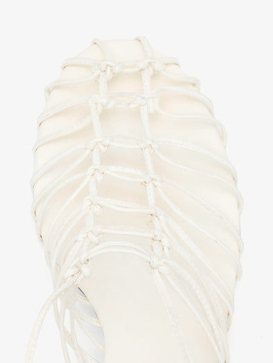 Proenza Schouler Still Life Aerial Image of Tee Knot Sandals in Nappa in White