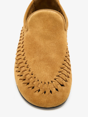 Proenza Schouler Detail image of Whip Loafers In Calfsuede in Desert