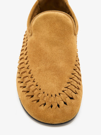 Proenza Schouler Detail image of Whip Loafers In Calfsuede in Desert