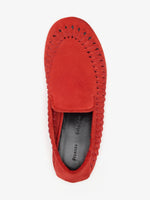 Proenza Schouler Aerial image of Whip Loafers In Calfsuede in Scarlet