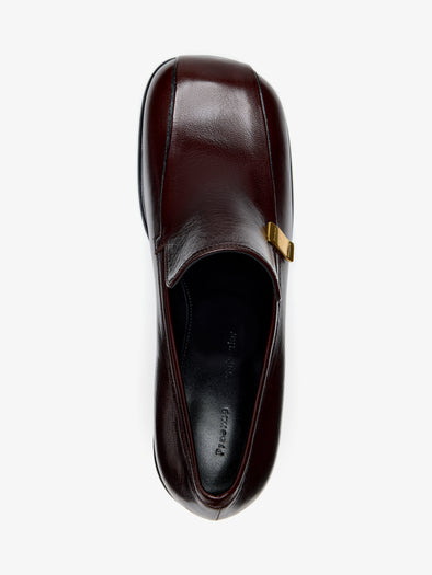 Proenza Schouler Aerial image of Esme Loafer in Nappa Latex in Umber
