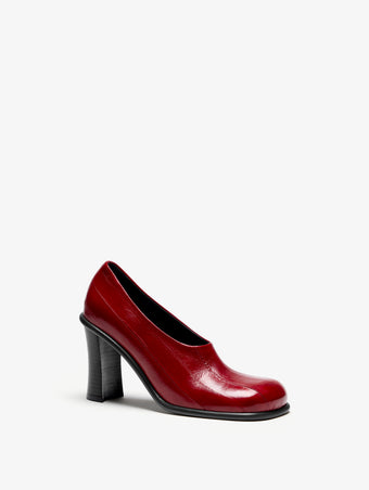 Proenza Schouler 3/4 Front image of Esme 90MM Pump in Eel in Merlot