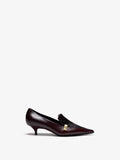 Proenza Schouler Front image of Slash Loafer In Haircalf Combo in Oxblood