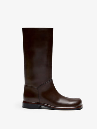 Proenza Schouler Still Life Image of Front View of Esme Boot in Shiny Calf in Umber