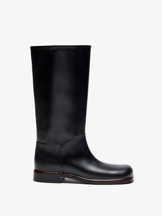 Proenza Schouler Front image of Esme Boot in Shiny Calf in Black