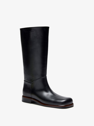 Proenza Schouler 3/4 Front image of Esme Boot in Shiny Calf in Black