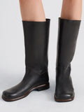 Proenza Schouler Image of model wearing Esme Boot in Shiny Calf in Black