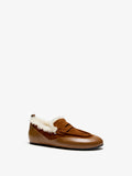 Proenza Schouler 3/4 Front image of Arcadia Shearling Loafer in Cuoio
