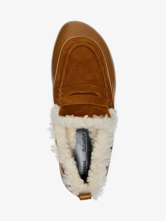 Proenza Schouler Aerial image of Arcadia Shearling Loafer in Cuoio