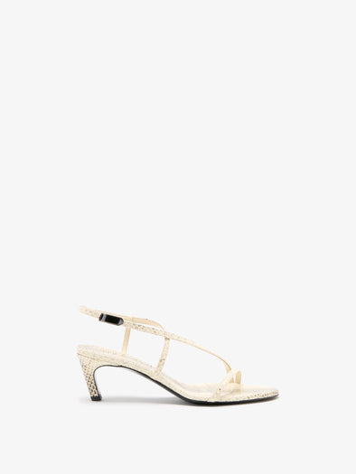 Proenza Schouler Front image of Uma Slide Sandals In Embossed Ayers in Resin