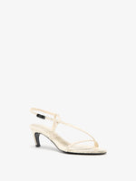 Proenza Schouler 3/4 Front image of Uma Slide Sandals In Embossed Ayers in Resin