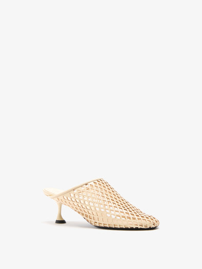 Proenza Schouler 3/4 Front image of Tee Perforated Mules In Nappa in Resin
