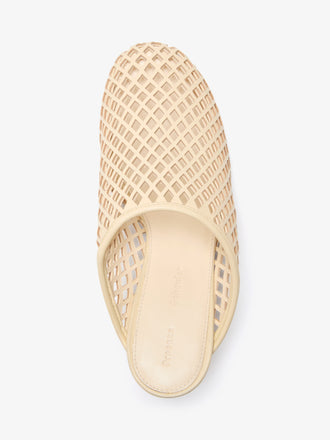 Proenza Schouler Aerial image of Tee Perforated Mules In Nappa in Resin