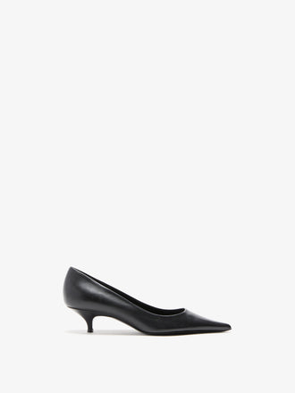 Proenza Schouler Front image of Slash Pumps In Paper Calf in Black