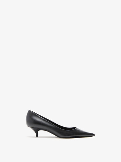 Proenza Schouler Front image of Slash Pumps In Paper Calf in Black