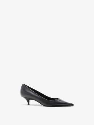 Proenza Schouler 3/4 Front image of Slash Pumps In Paper Calf in Black