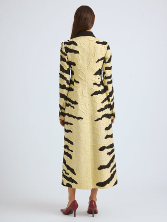 Proenza Schouler BackOn Model Image of SORAYA JACKET IN TIGER CRINKLE INTARSIA in Quartz Black 