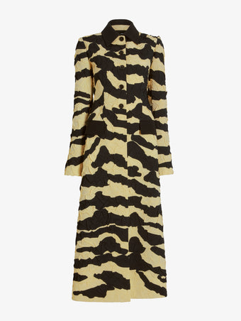 Proenza Schouler Still Life Image of SORAYA JACKET IN TIGER CRINKLE INTARSIA in Quartz Black
