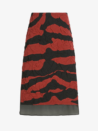 Proenza Schouler Still Life Image of SORAYA SKIRT IN TIGER CRINKLE INTARSIA in Paprika Black