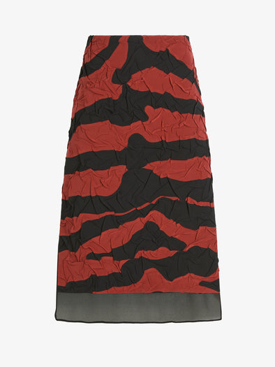 Proenza Schouler Still Life Image of SORAYA SKIRT IN TIGER CRINKLE INTARSIA in Paprika Black