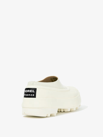 Proenza Schouler back 3/4 image of SOREL x Proenza Schouler CARIBOU Mule WP in CHALK/BLACK