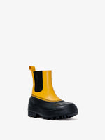 Proenza Schouler front 3/4 image of SOREL x Proenza Schouler CARIBOU Chelsea WP in GOLDEN OCHRE/BLACK