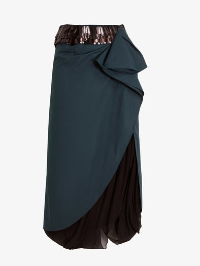 Proenza Schouler Still Life Image of SYLVANNA SKIRT IN CLASSIC COTTON POPLIN in Petrol