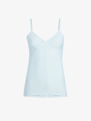 Proenza Schouler flat image of Sabine Top in Viscose Gabardine in light blue
