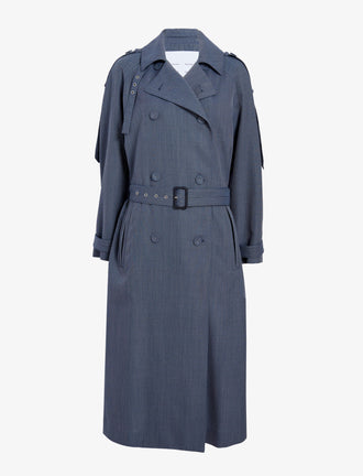 Proenza Schouler Still Life image of Sakia Coat in Wool Melange in Denim
