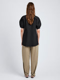 Proenza Schouler Full Length Back image of model wearing Serene Pant in Cotton Twill in Flax