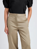 Proenza Schouler Detail image of model wearing Serene Pant in Cotton Twill in Flax