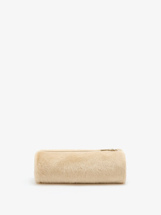 Proenza Schouler Back image of Silo Clutch in Shearling in Cream