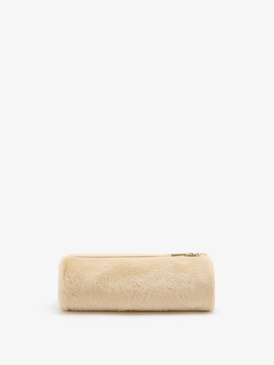 Proenza Schouler Back image of Silo Clutch in Shearling in Cream