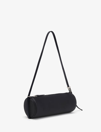 Proenza Schouler side image of Silo Bag in Satin in black
