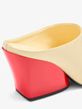 Proenza Schouler Still Life Detail Image of Slant Mules in Slick Calf in Pale Resin