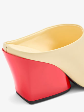 Proenza Schouler Still Life Detail Image of Slant Mules in Slick Calf in Pale Resin