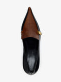 Proenza Schouler Aerial Image of Slash Loafer In Embossed Lizard Combo in Black Cuoio Combo
