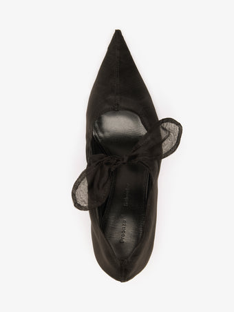 Proenza Schouler Still Life Aerial Image of Slash Organza Pumps in Black