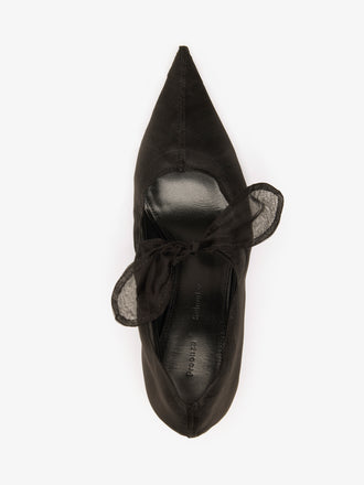 Proenza Schouler Still Life Aerial Image of Slash Organza Pumps in Black