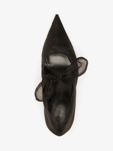 Proenza Schouler Still Life Aerial Image of Slash Organza Pumps in Black