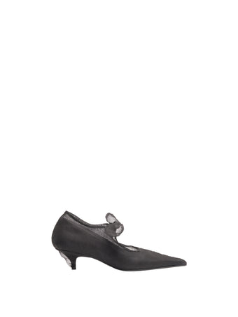Proenza Schouler Still Life Front Image of Slash Organza Pumps in Black