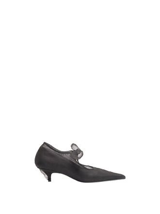 Proenza Schouler Still Life Front Image of Slash Organza Pumps in Black