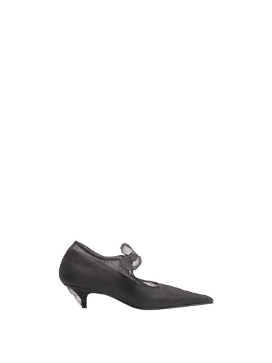 Proenza Schouler Still Life Front Image of Slash Organza Pumps in Black