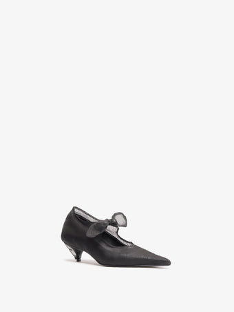 Proenza Schouler Still Life Side Image of Slash Organza Pumps in Black